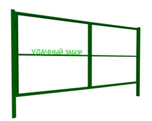 Каркас ворот распашных из трубы профильной 60*30*2, с двумя столбами 80*80*3 длина 2,1м (под сваи)