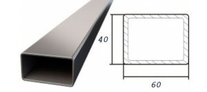Столб 60×40×3мм с заглушкой, длина 3м