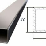 Столб 60×40×3мм с заглушкой, длина 3м