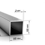 Столб 80×80×2мм с заглушкой